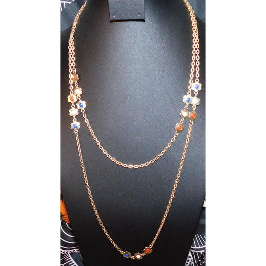 Vintage Retro Flower Layered Chain Necklace