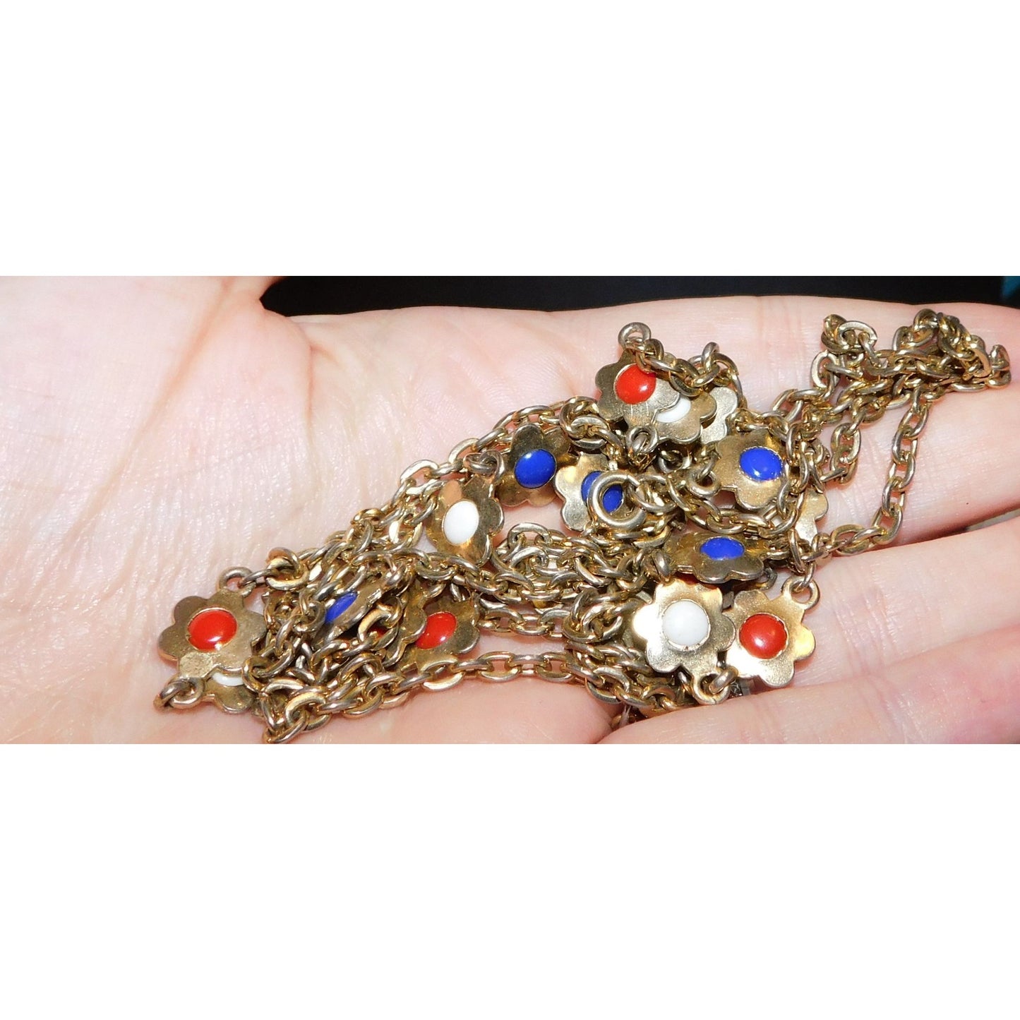 Vintage Retro Flower Layered Chain Necklace