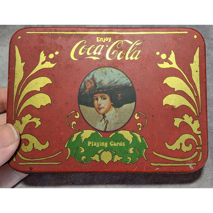 Retro Vintage Coca-Cola Playing Card Set Tin Double Deck Collectible Coke Advertising