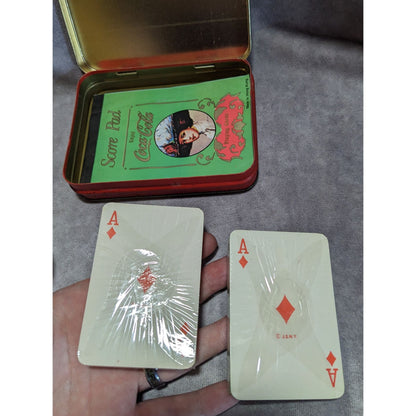 Retro Vintage Coca-Cola Playing Card Set Tin Double Deck Collectible Coke Advertising