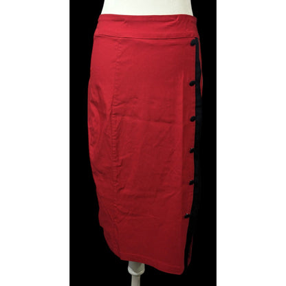Rock Steady Rockabilly Pinup Black And Red Pencil Skirt Size 1XL