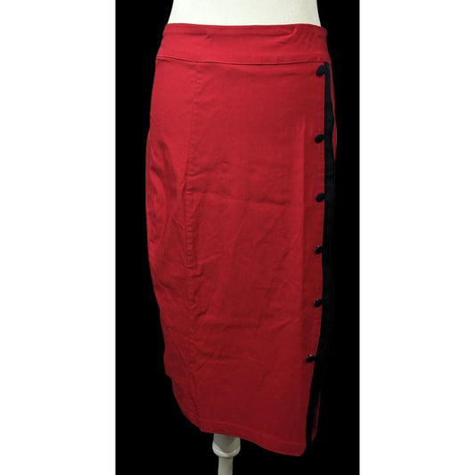 Rock Steady Rockabilly Pinup Black And Red Pencil Skirt Size 1XL