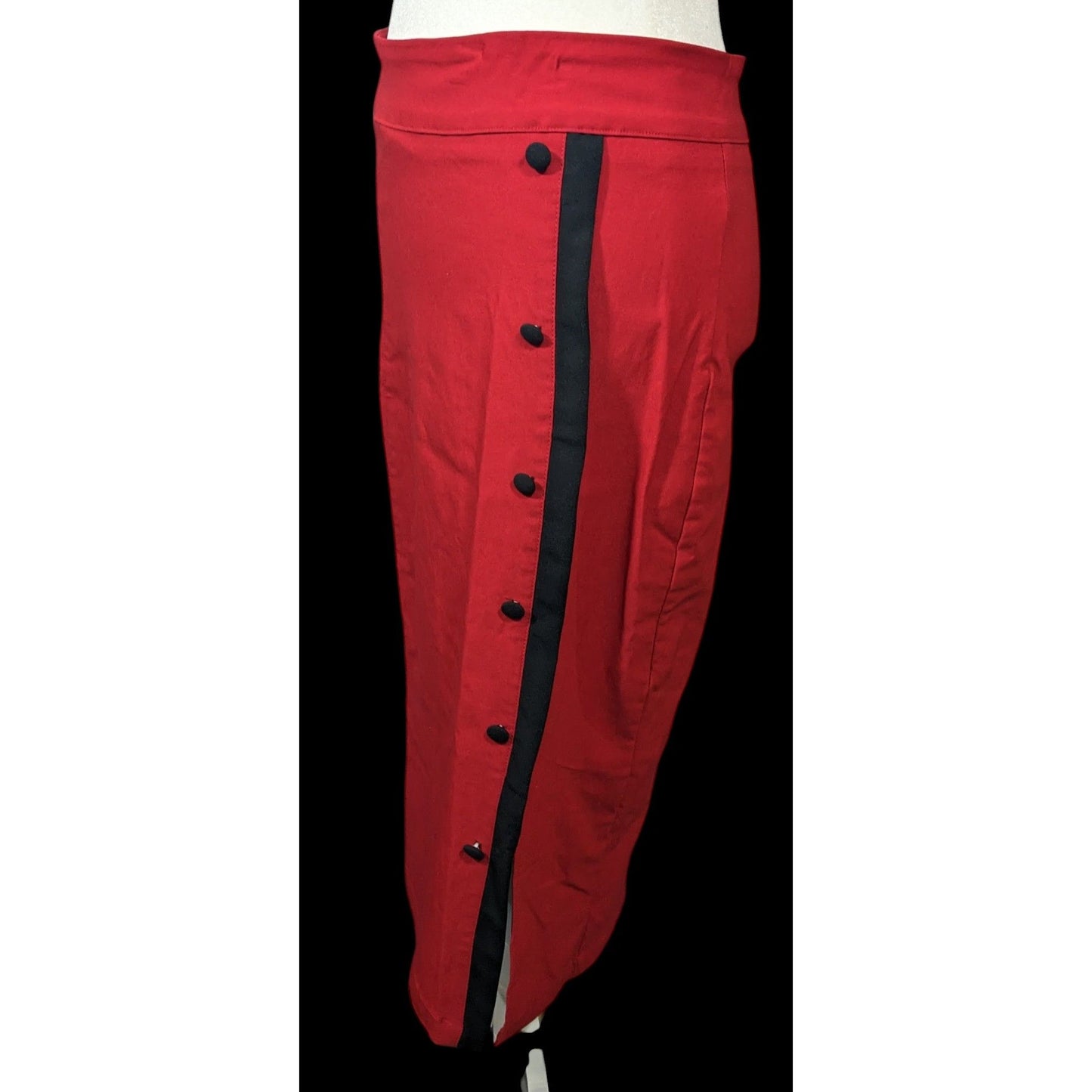 Rock Steady Rockabilly Pinup Black And Red Pencil Skirt Size 1XL