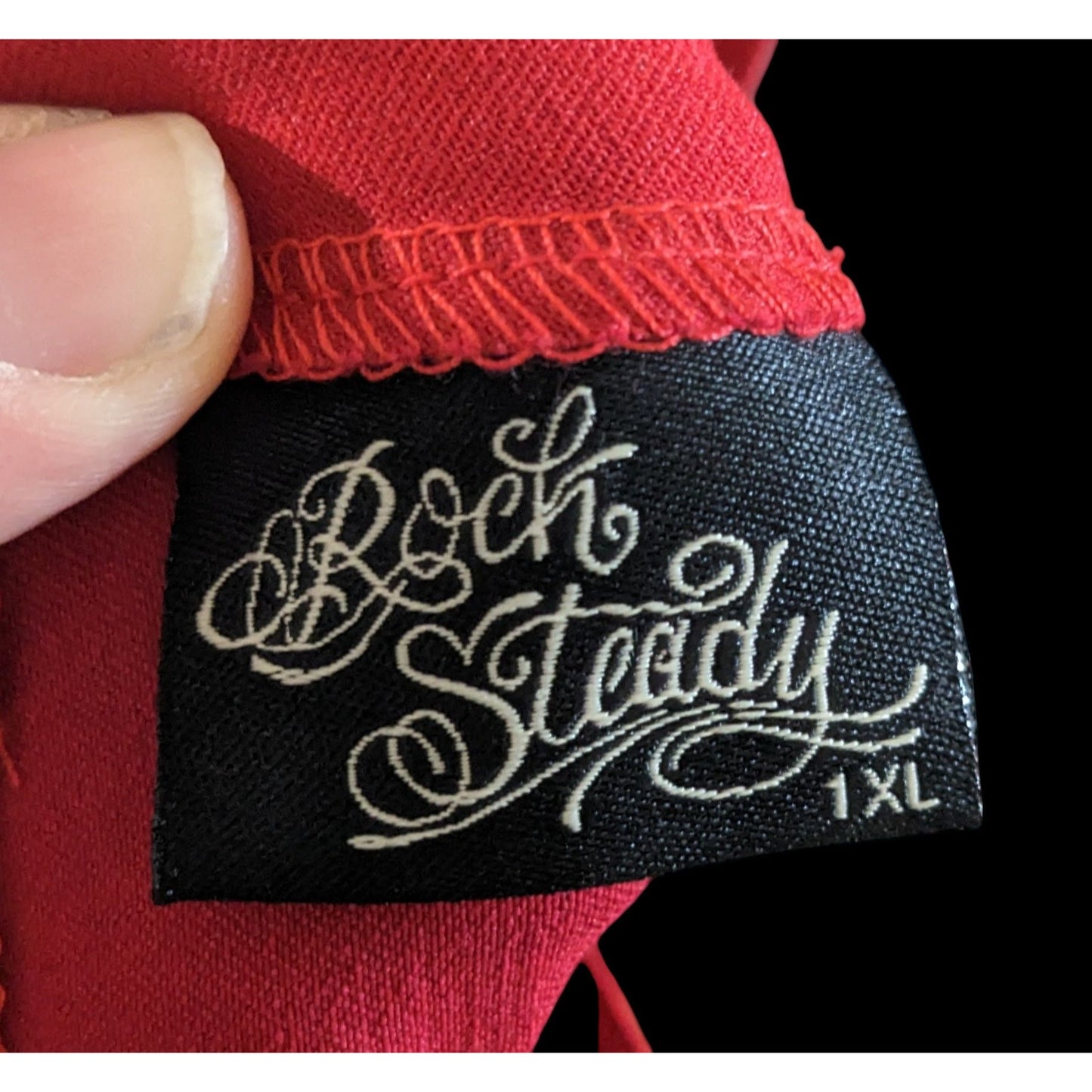 Rock Steady Rockabilly Pinup Black And Red Pencil Skirt Size 1XL