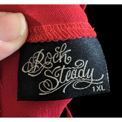 Rock Steady Rockabilly Pinup Black And Red Pencil Skirt Size 1XL