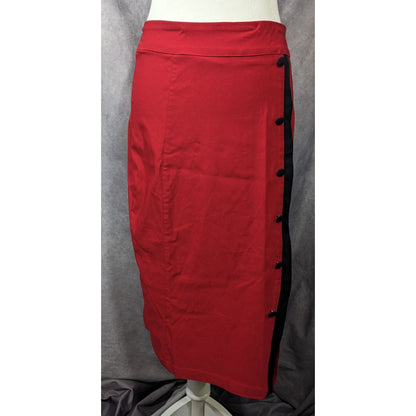 Rock Steady Rockabilly Pinup Black And Red Pencil Skirt Size 1XL