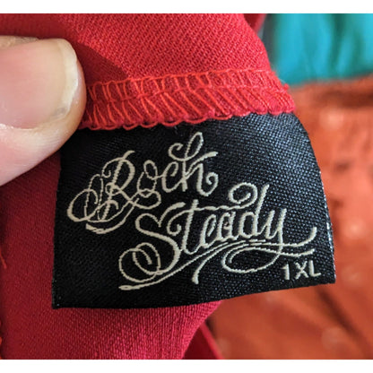 Rock Steady Rockabilly Pinup Black And Red Pencil Skirt Size 1XL