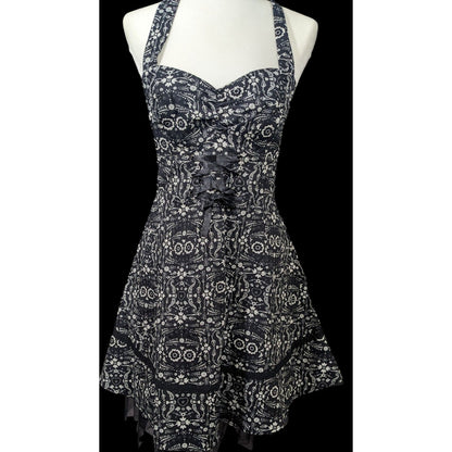 Hot Topic Book Of Life Black Floral Skeleton Halter Dress Size Large