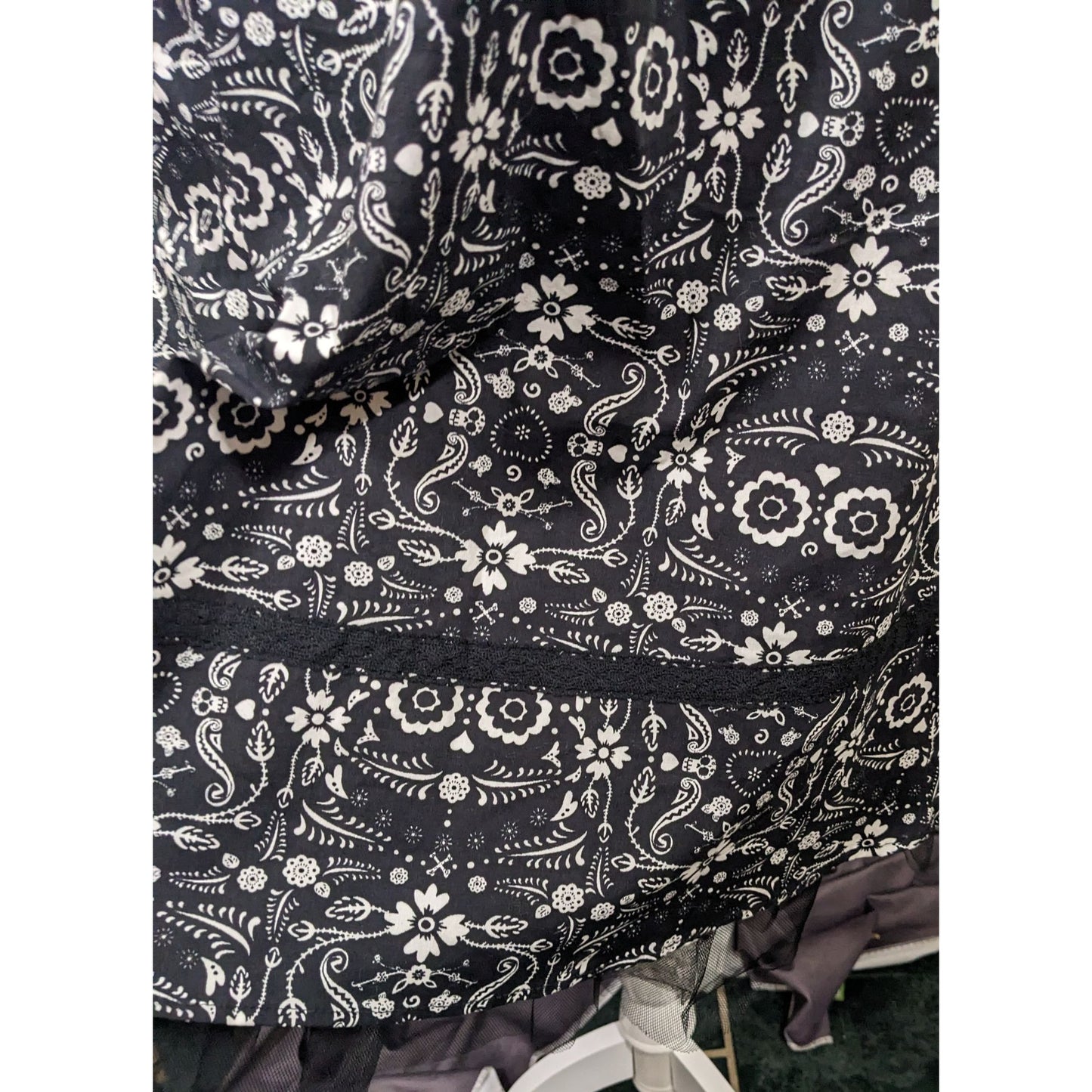 Hot Topic Book Of Life Black Floral Skeleton Halter Dress Size Large