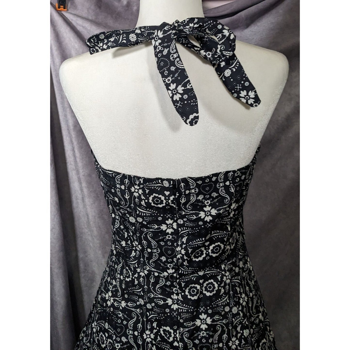 Hot Topic Book Of Life Black Floral Skeleton Halter Dress Size Large