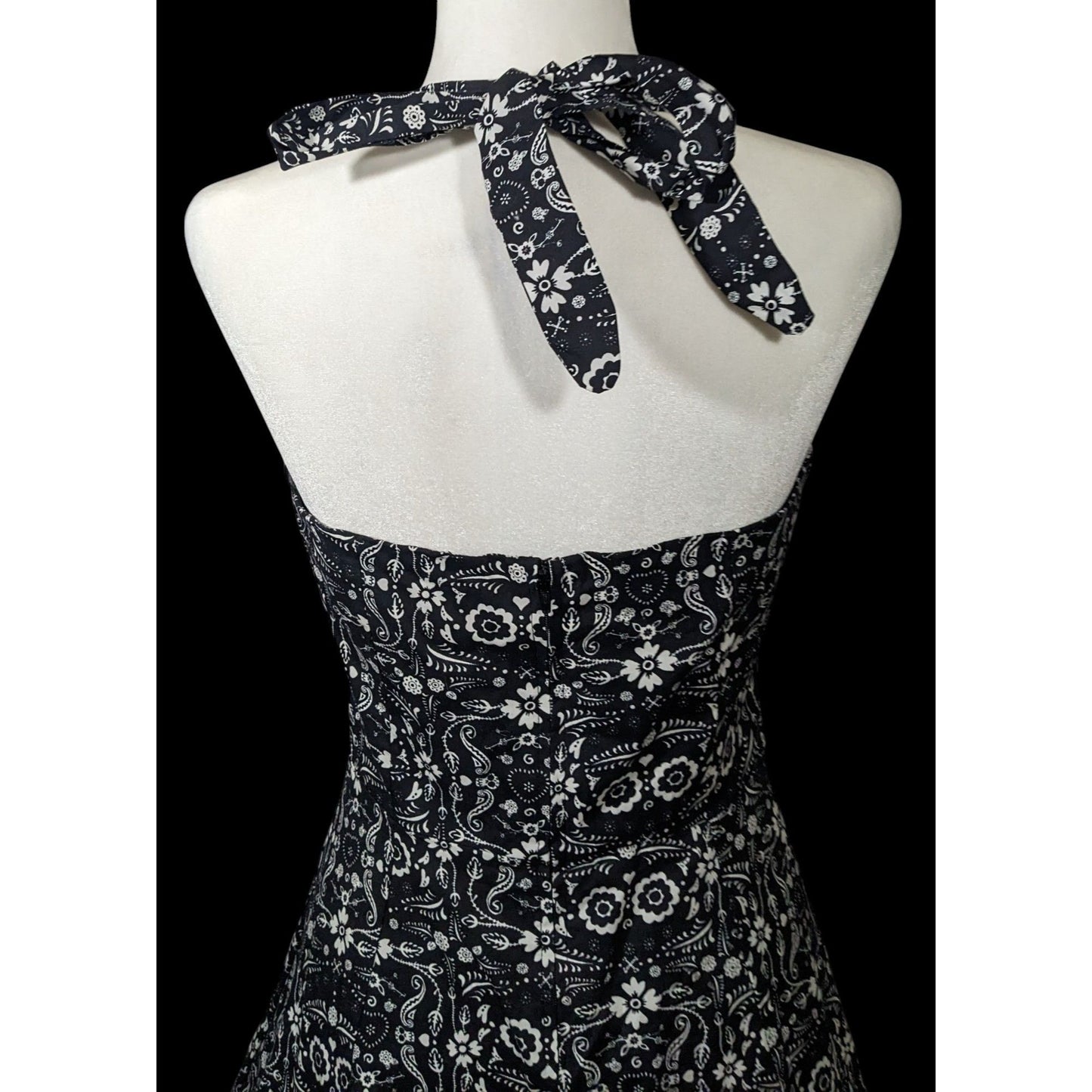 Hot Topic Book Of Life Black Floral Skeleton Halter Dress Size Large