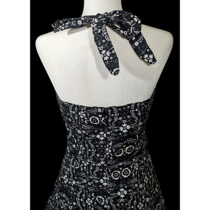 Hot Topic Book Of Life Black Floral Skeleton Halter Dress Size Large