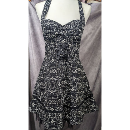 Hot Topic Book Of Life Black Floral Skeleton Halter Dress Size Large