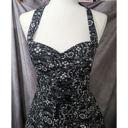 Hot Topic Book Of Life Black Floral Skeleton Halter Dress Size Large