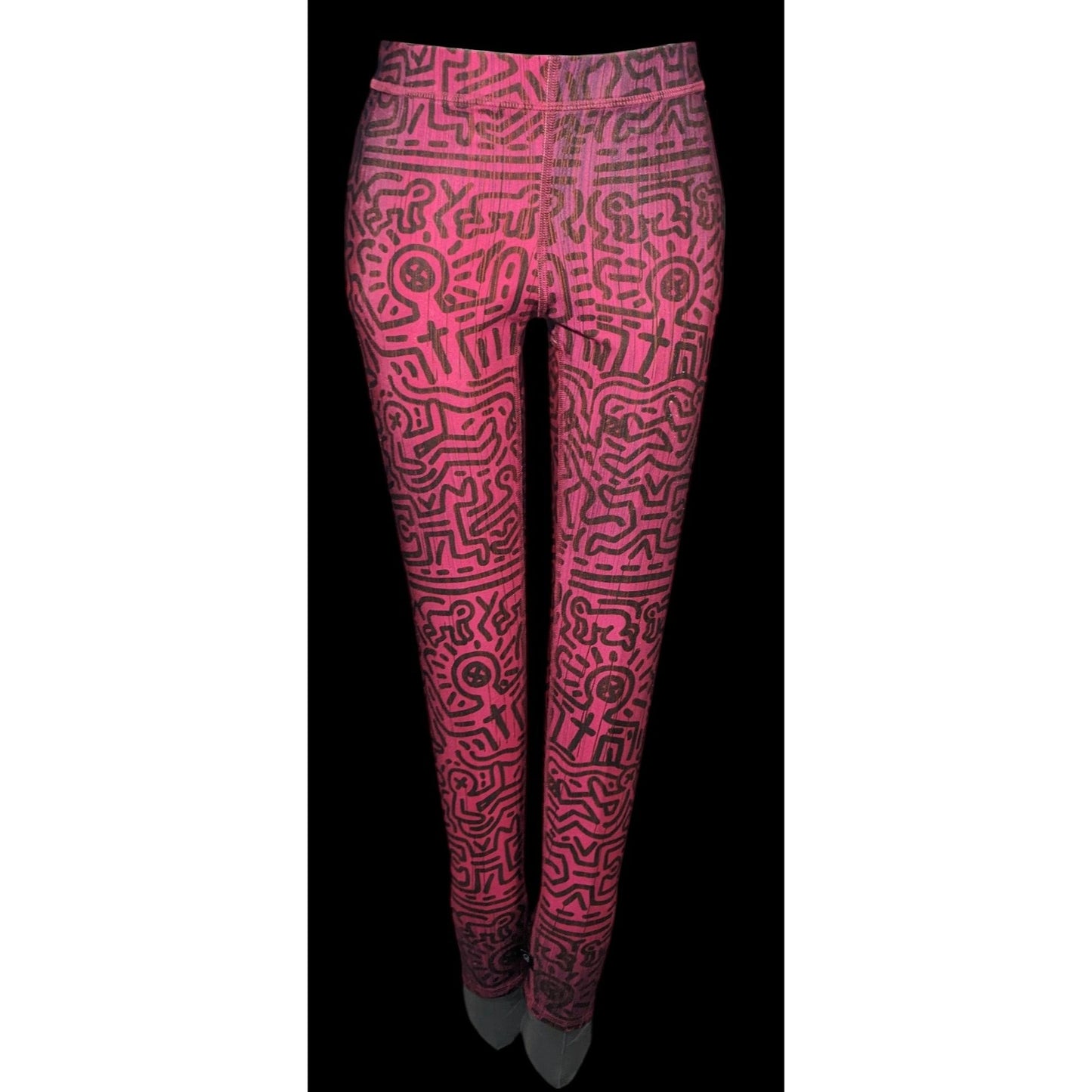 Terez x Keith Haring Pink And Black Love Themed Leggings Size Small