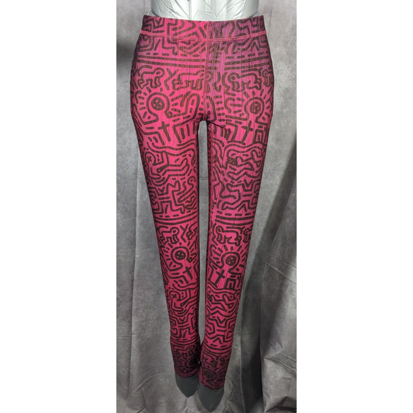 Terez x Keith Haring Pink And Black Love Themed Leggings Size Small