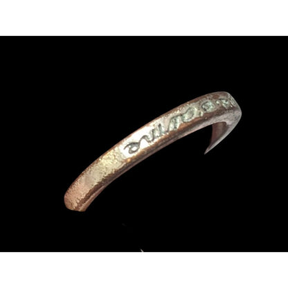 Cursive Engraved Silver Tone Fashion Ring Size 6 1/4