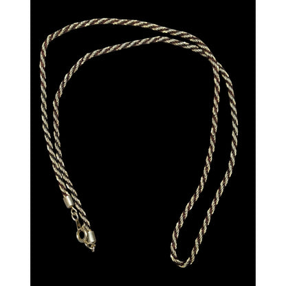 Vintage Twisted Gold Tone And Brown Chain
