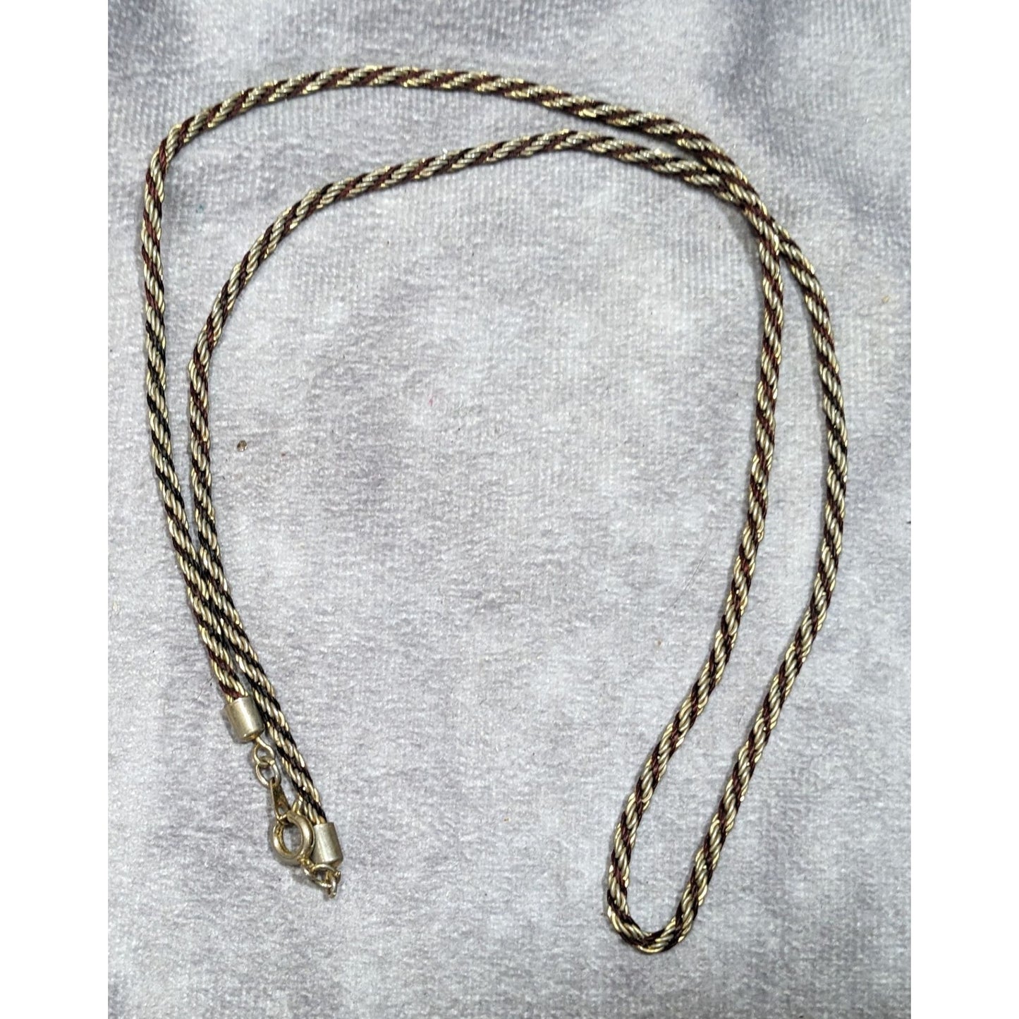 Vintage Twisted Gold Tone And Brown Chain