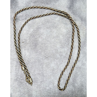 Vintage Twisted Gold Tone And Brown Chain