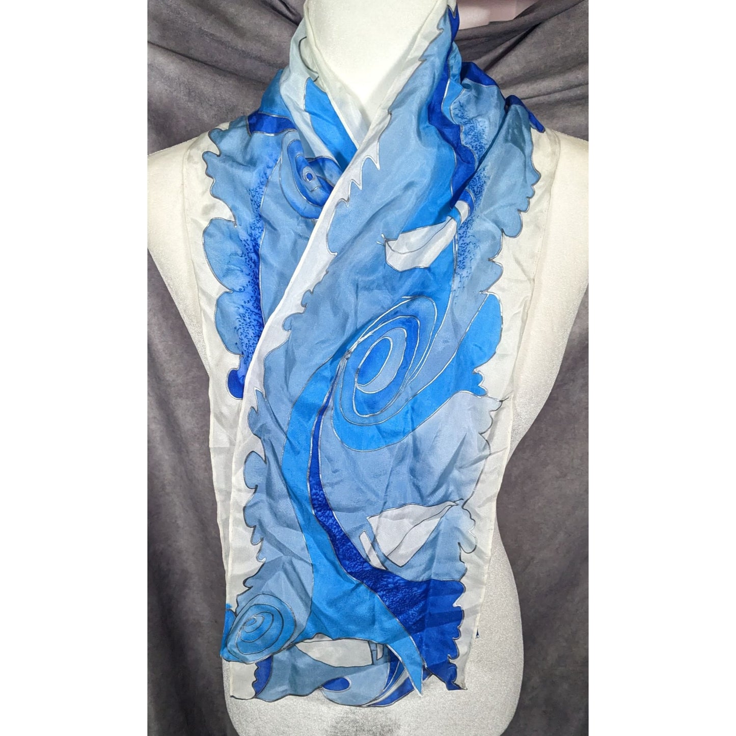 Vintage Hand Painted Betty Lanthrope Nautical Scarf
