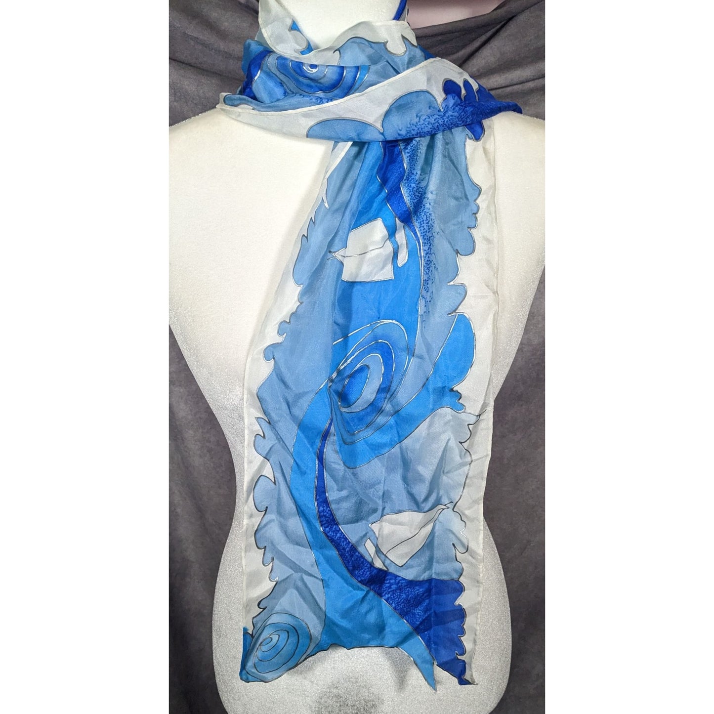 Vintage Hand Painted Betty Lanthrope Nautical Scarf