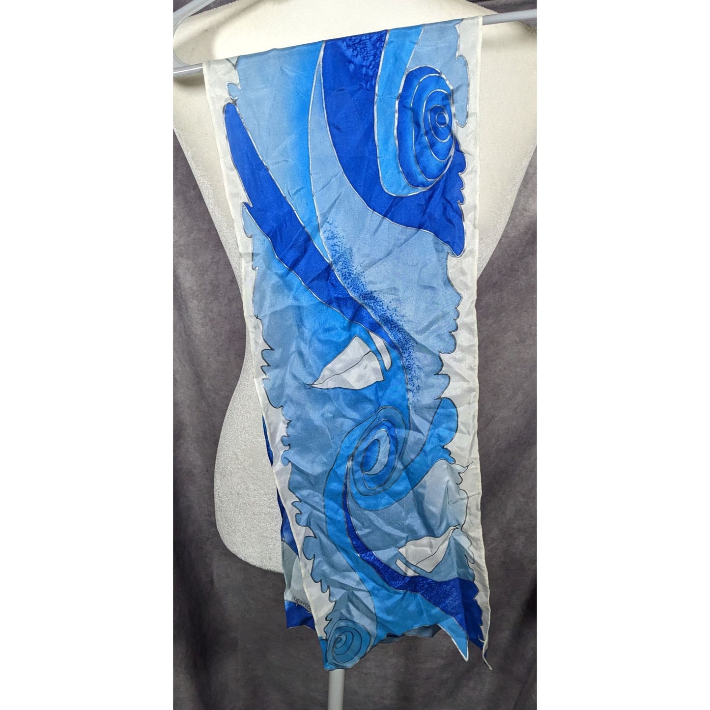 Vintage Hand Painted Betty Lanthrope Nautical Scarf