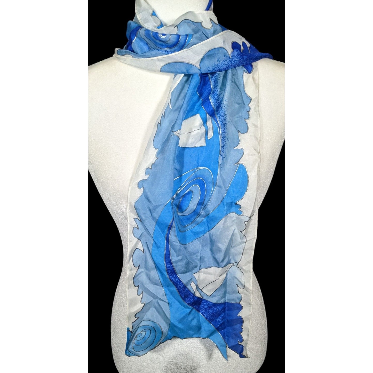 Vintage Hand Painted Betty Lanthrope Nautical Scarf