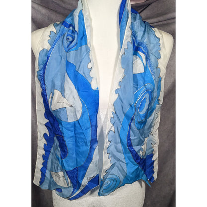 Vintage Hand Painted Betty Lanthrope Nautical Scarf