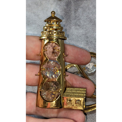 Vintage 90s Celestial Gold Tone Crystal Window Suncatchers Set of 3