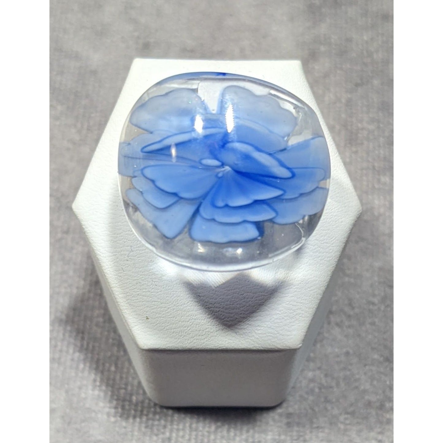 Blue Fairycore Lampwork Glass Ring Size 8