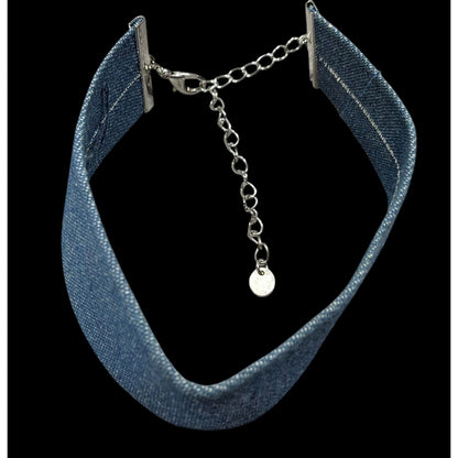 Nordstrom Blue Denim Wide Choker Necklace