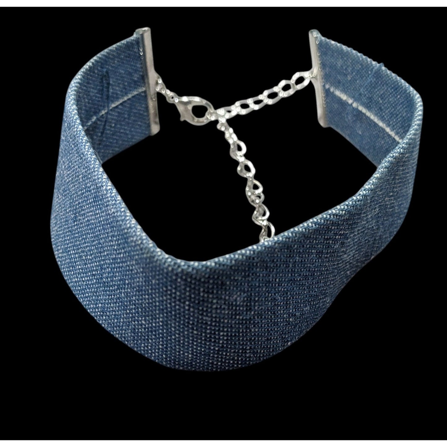 Nordstrom Blue Denim Wide Choker Necklace