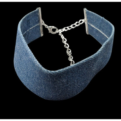 Nordstrom Blue Denim Wide Choker Necklace
