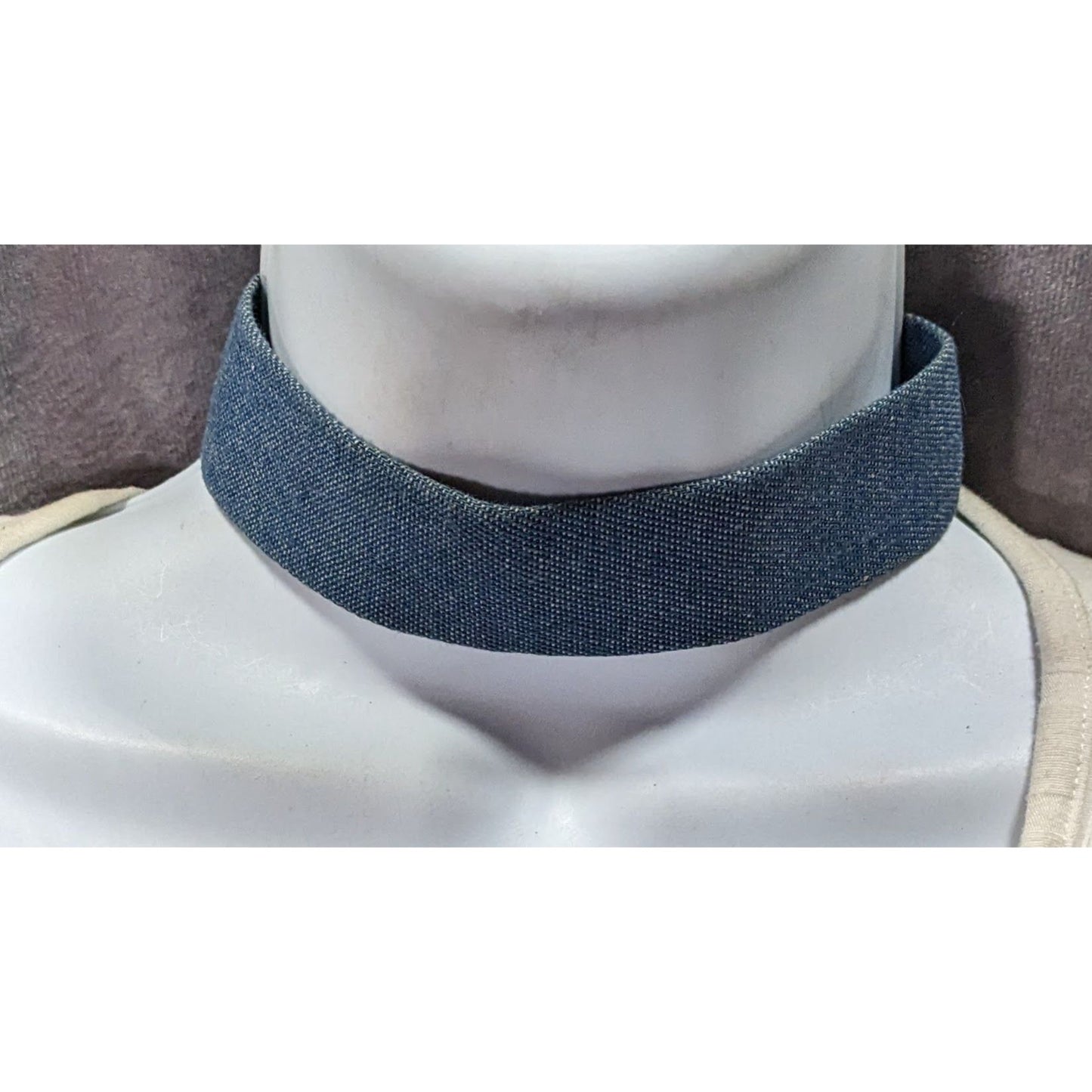 Nordstrom Blue Denim Wide Choker Necklace