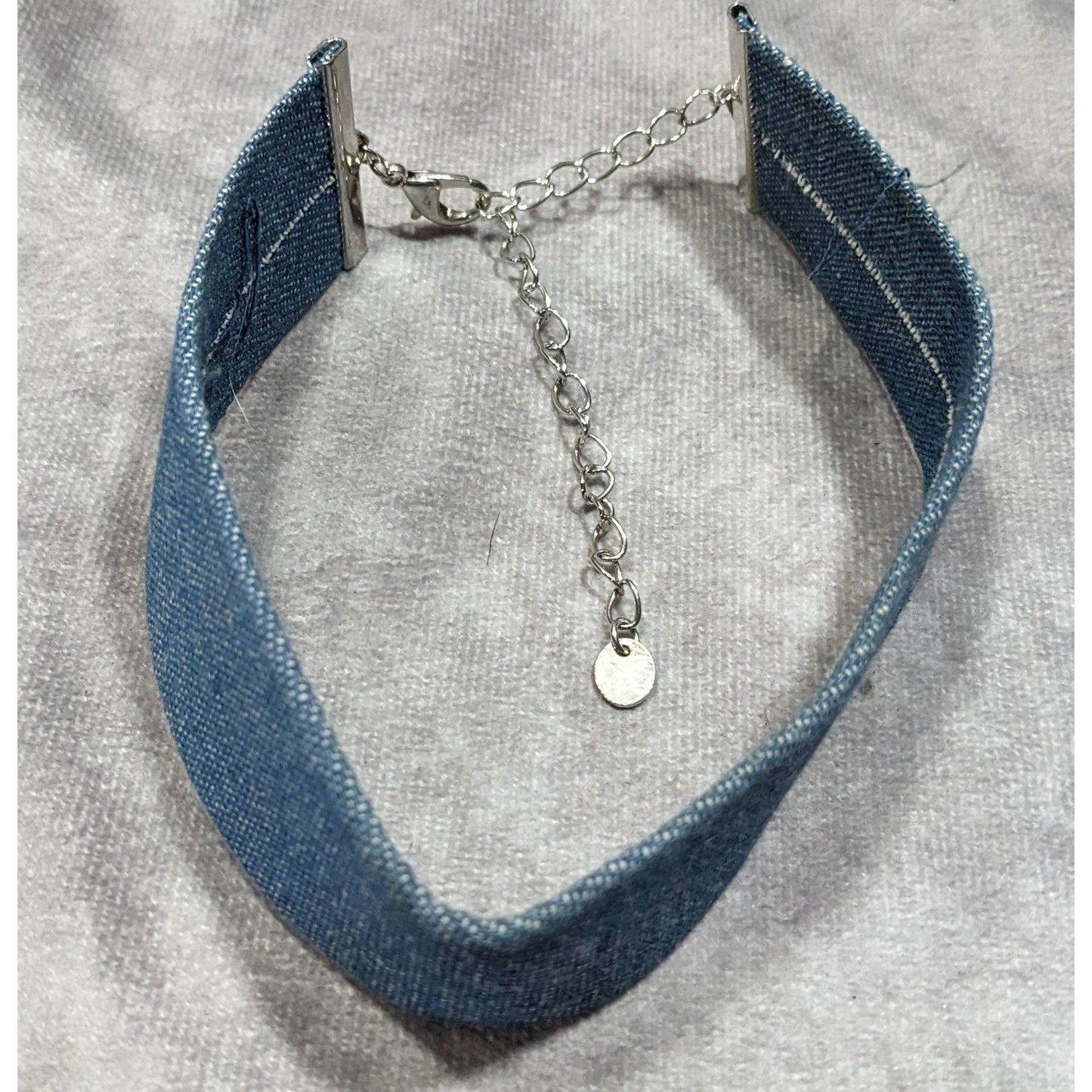 Nordstrom Blue Denim Wide Choker Necklace
