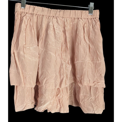Odd Molly Pink Tiered Skirt 100% Viscose Elastic Waist Size 1