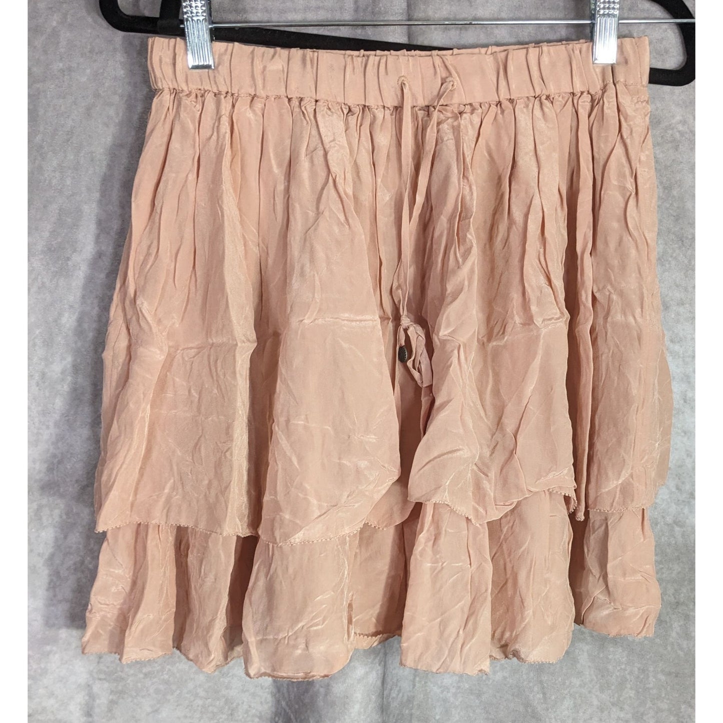 Odd Molly Pink Tiered Skirt 100% Viscose Elastic Waist Size 1