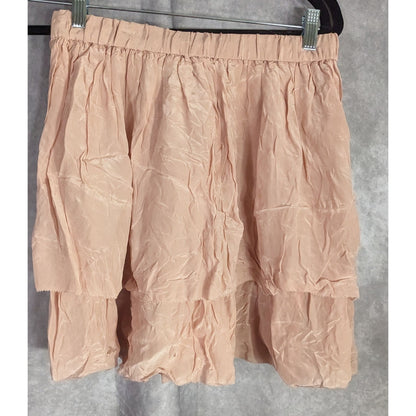Odd Molly Pink Tiered Skirt 100% Viscose Elastic Waist Size 1