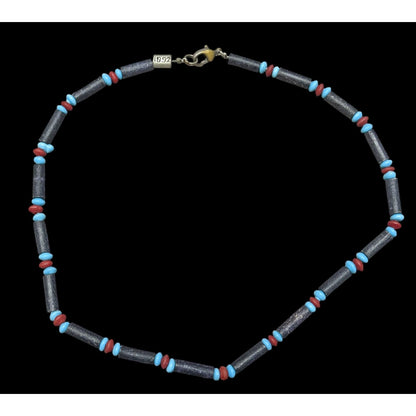 Vintage 90s Abercrombie & Fitch Blue Beaded Necklace