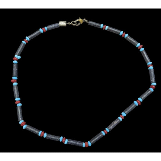 Vintage 90s Abercrombie & Fitch Blue Beaded Necklace