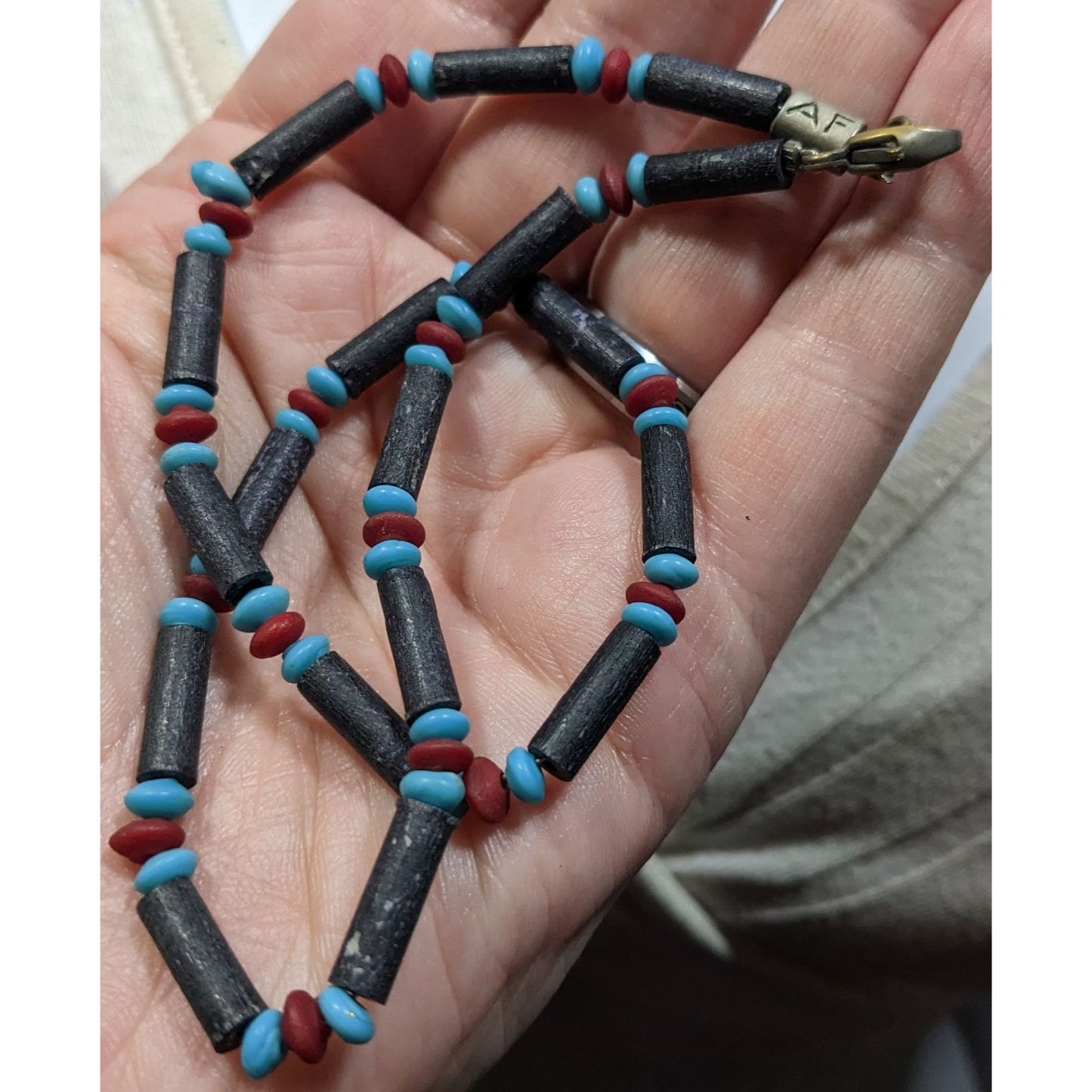 Vintage 90s Abercrombie & Fitch Blue Beaded Necklace