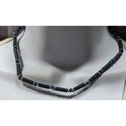 Vintage 90s Abercrombie & Fitch Blue Beaded Necklace