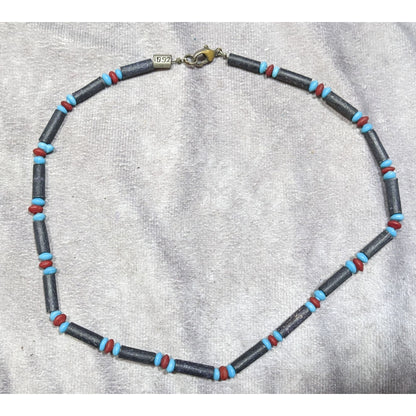 Vintage 90s Abercrombie & Fitch Blue Beaded Necklace