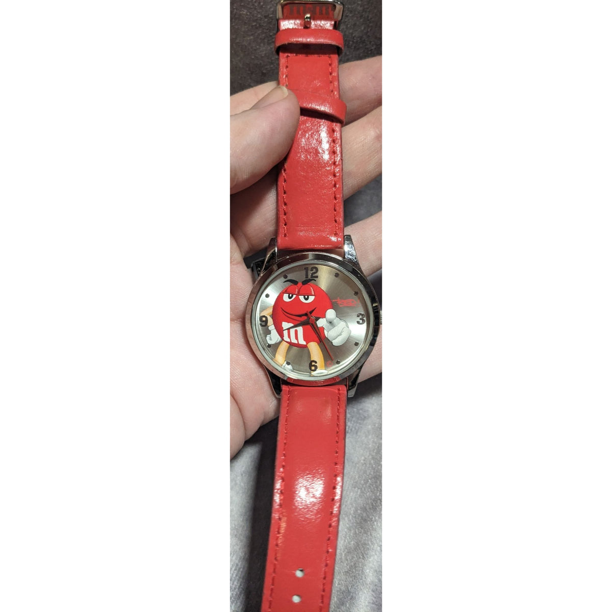 Y2K Kidcore Retro M&M Red Character Wristwatch Red Band