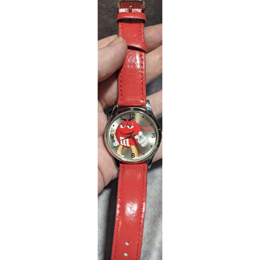 Y2K Kidcore Retro M&M Red Character Wristwatch Red Band