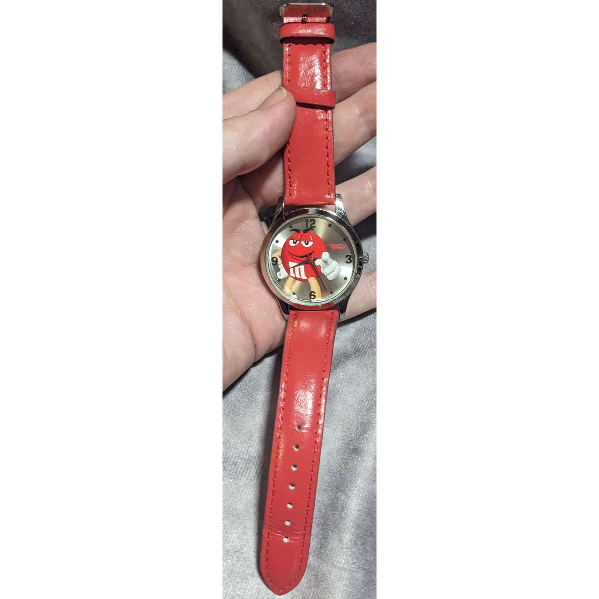Y2K Kidcore Retro M&M Red Character Wristwatch Red Band