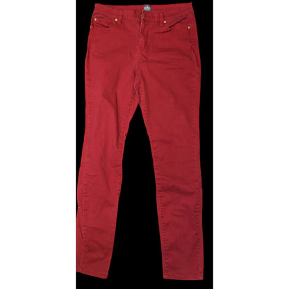 Soho New York & Company Red Zip Calf Jeans Size 6 Slim Fit Stretch