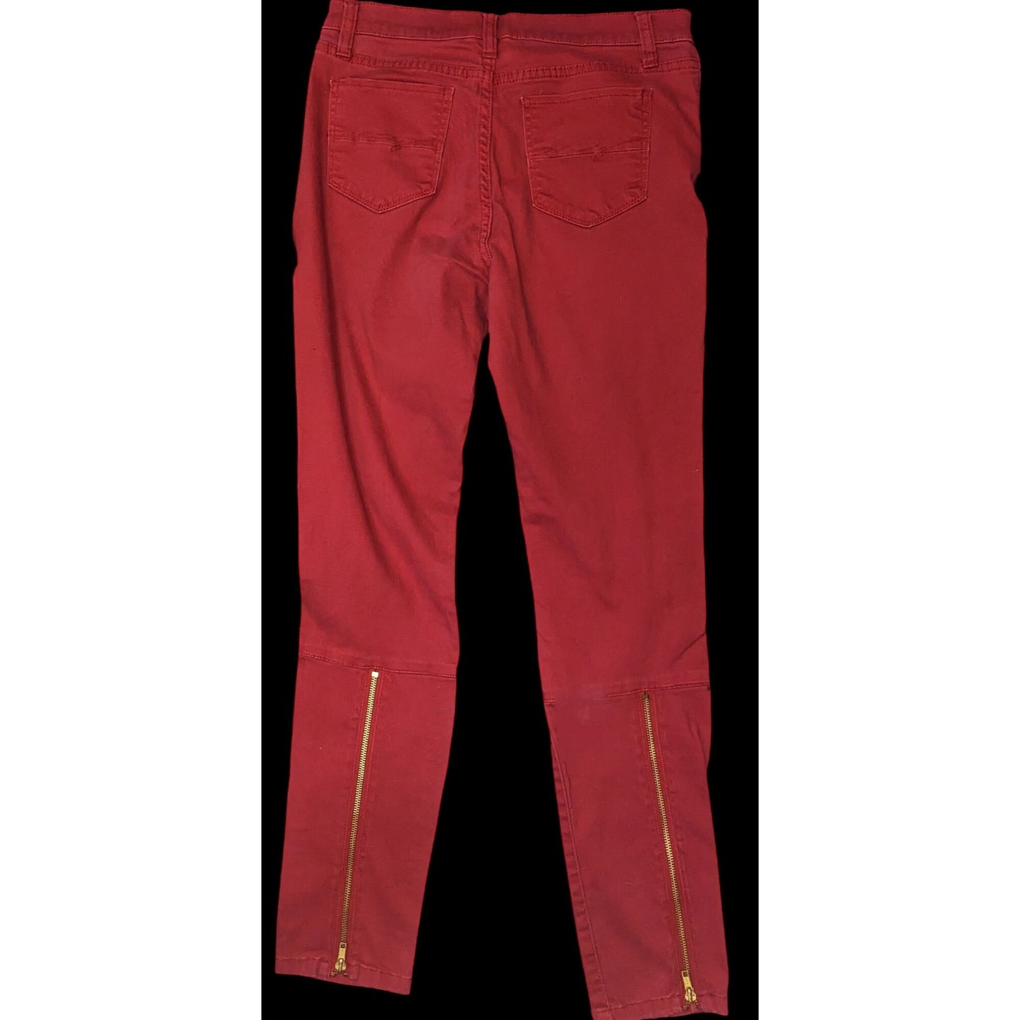 Soho New York & Company Red Zip Calf Jeans Size 6 Slim Fit Stretch