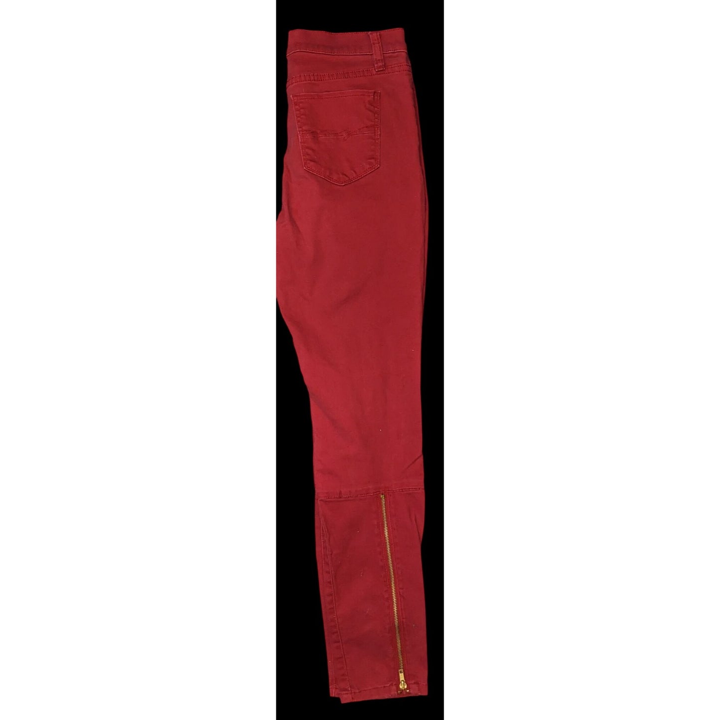 Soho New York & Company Red Zip Calf Jeans Size 6 Slim Fit Stretch